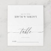 Carte De Placement Calligraphie délicate - Noms et date du Mariage (Extérieur déplié)