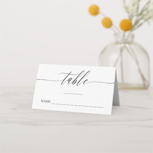 Carte De Placement Calligraphie délicate - Noms et date du Mariage (Devant)