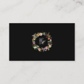 Carte De Placement Calligraphie florale noire (Dos)