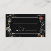 Carte De Placement Calligraphie florale noire (Devant)