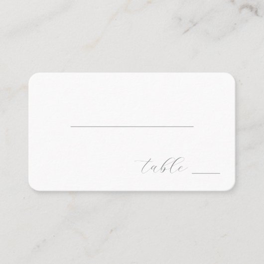 Carte De Placement Calligraphie grise élégante (Devant)