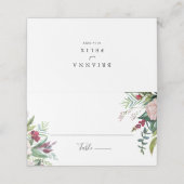 Carte De Placement Calligraphie Mariage floral tropical Carte Place (Extérieur déplié)