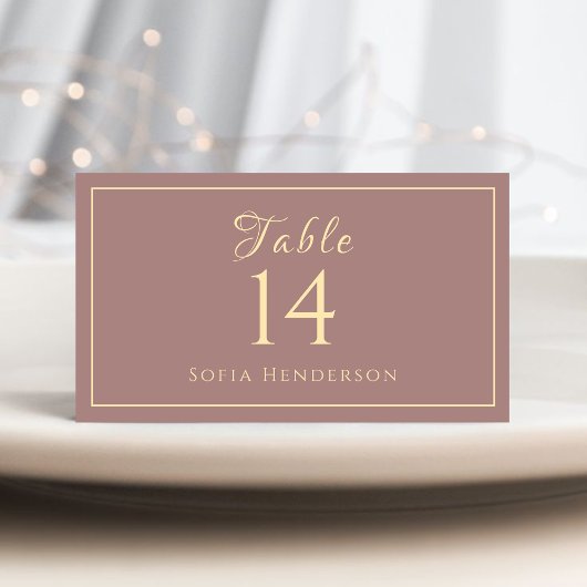 Carte De Placement Calligraphie Or Moderne Réception de mariage Siège