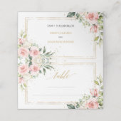 Carte De Placement Calligraphie rose rose rose rose rose rose eucalyp (Extérieur déplié)