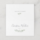 Carte De Placement Calligraphie simple mariage de verdure rustique (Extérieur déplié)