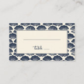 Carte De Placement Calm Navy Nautical Seashell Border (Devant)