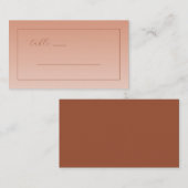 Carte De Placement Calm Peach Minimalist Lines (Devant / Derrière)