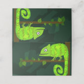 Carte De Placement Caméléon vert mignon (Extérieur déplié)