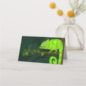 Carte De Placement Caméléon vert mignon (Dos)