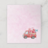 Carte De Placement Camion d'amour mignon avec Coeur Cargo Aquarelle (Extérieur déplié)