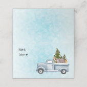 Carte De Placement Camion de Noël avec pins et animaux de forêt (Extérieur déplié)