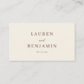 Carte De Placement Campagne Rétro Beige Nostalgique (Dos)