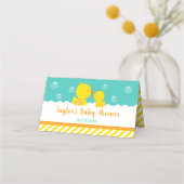 Carte De Placement Caoutchouc Jaune et Baby shower vert (Dos)
