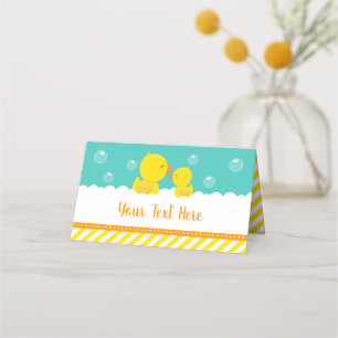 Carte De Placement Caoutchouc Jaune et Baby shower vert