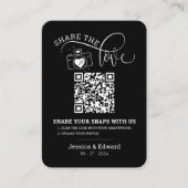 Carte De Placement Capturez L'Amour Qr Code Black Chic Mariage modern (Devant)