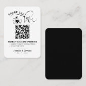 Carte De Placement Capturez L'Amour Qr Code Black Chic Mariage modern (Devant / Derrière)