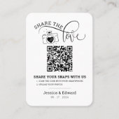 Carte De Placement Capturez L'Amour Qr Code Black Chic Mariage modern (Devant)