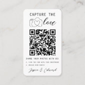 Carte De Placement Capturez L'Amour Qr Code Photo Mariage moderne (Devant)