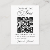 Carte De Placement Capturez L'Amour Qr Code Photo Mariage moderne (Devant)
