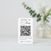 Carte De Placement Capturez L'Amour Qr Code Photo Mariage moderne (Debout devant)