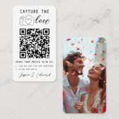 Carte De Placement Capturez L'Amour Qr Code Photo Mariage moderne (Devant / Derrière)