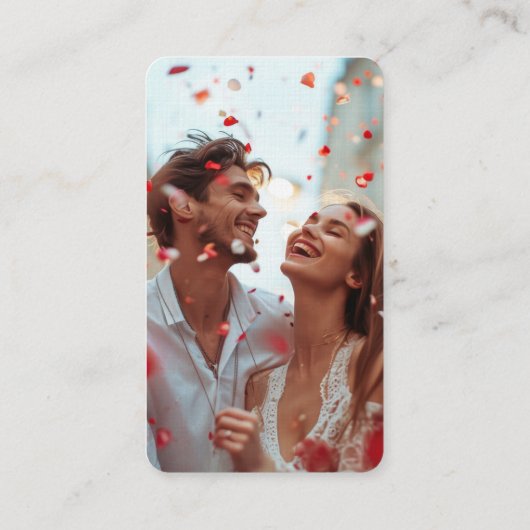 Carte De Placement Capturez le code Love Qr Photo Mariage blanc rouge (Dos)
