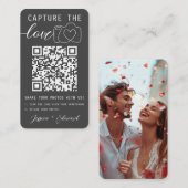 Carte De Placement Capturez Le Code Qr Amour Photo Mariage blanc gris (Devant / Derrière)