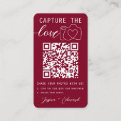 Carte De Placement Capturez Le Code Qr Amour Photo Mariage Bourgogne (Devant)
