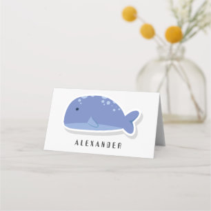 Carte De Placement Caricature mignonne collant plat Baleine Personnal