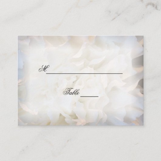 Carte De Placement Carnation blanche Mariage Floral (Devant)