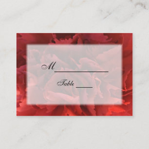 Carte De Placement Carnation rouge Mariage Floral