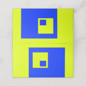 Carte De Placement Carré jaune et bleu (Extérieur déplié)