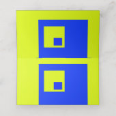 Carte De Placement Carré jaune et bleu (Intérieur déplié)