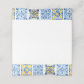 Carte De Placement Carreau bleu méditerranéen portugais aquarelle (Extérieur déplié)