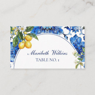 Carte De Placement Carreaux Bleus Méditerranéens Citron Lemon