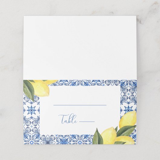 Carte De Placement Carrelage bleu méditerranéen et Mariage d'agrumes (Extérieur déplié)