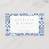 Carte De Placement Carrelage bleu méditerranéen et Mariage d'agrumes (Devant)