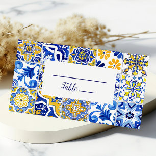Carte De Placement Carrelage Portugais Azulejos Bleu Jaune Mariage