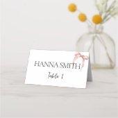 Carte De Placement Carte à Nom Repliée Blush Rose Minimal Coquette (Devant)