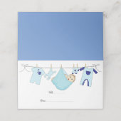 Carte De Placement Carte Baby shower à illustration bleue (Extérieur déplié)
