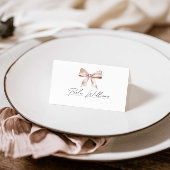 Carte De Placement Carte baby shower avec arc rose poussiéreux