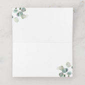 Carte De Placement Carte Baptism Eucalyptus Golden Floral Place (Intérieur déplié)