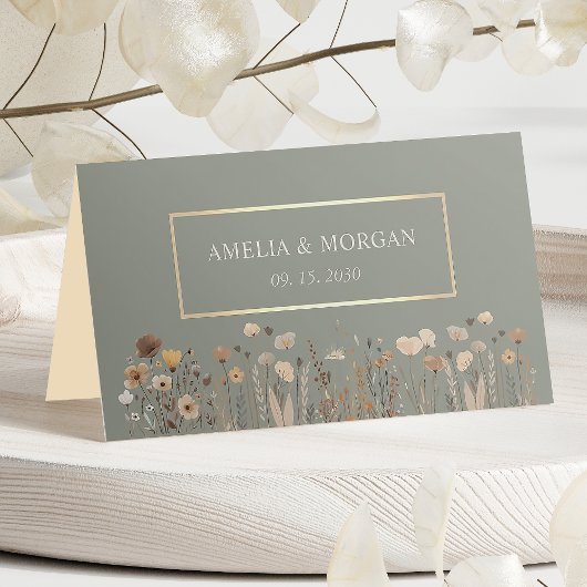 Carte De Placement Carte Boho Sage Green Mariage Place