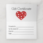 Carte De Placement Carte cadeau Saint-Valentin Beau Coeurs blancs rou (Intérieur déplié)