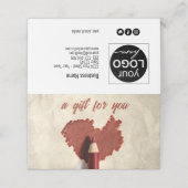 Carte De Placement Carte-cadeau Stylo à dessin au coeur avec script (Extérieur déplié)