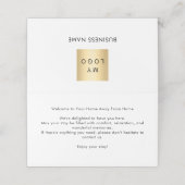 Carte De Placement Carte de chambre d'hôtel de bienvenue (Extérieur déplié)