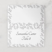 Carte De Placement Carte de Feuille de réception chic Argent (Extérieur déplié)