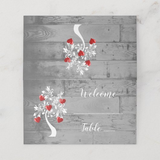 Carte De Placement Carte de la réception de l'Arbre rouge des Coeurs (Extérieur déplié)