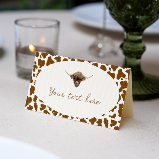 Carte De Placement Carte de lieu d'anniversaire de la vache Highland