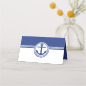 Carte De Placement Carte de lieu de réception d'Ancres nautiques bleu (Dos)
